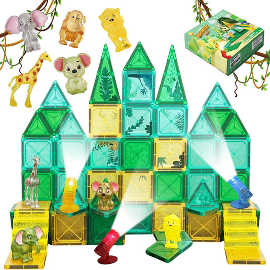 Magnetic Tiles Educational Toys for Ages 5-7 4-8 Magnet Building Blocks Set Magnatiles Montessori Cubes for Boys Girls