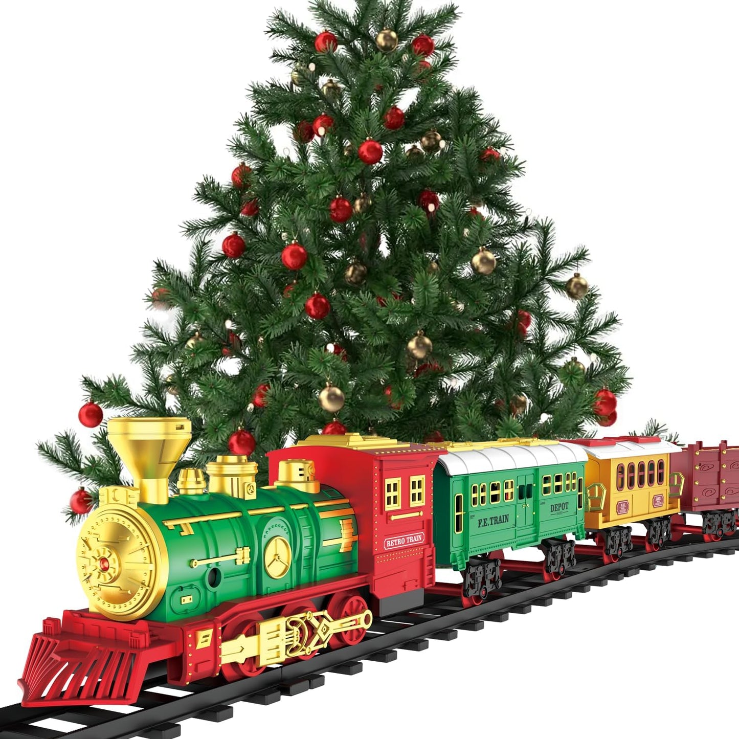 Christmas Train Set for Around The Tree with Lights & Sounds